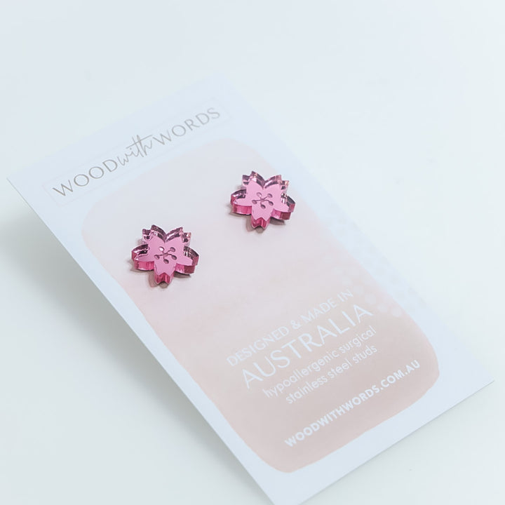 Sakura Cherry Blossom Acrylic Stud Earrings