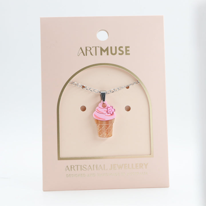Sakura Ice Cream Necklace Pendant