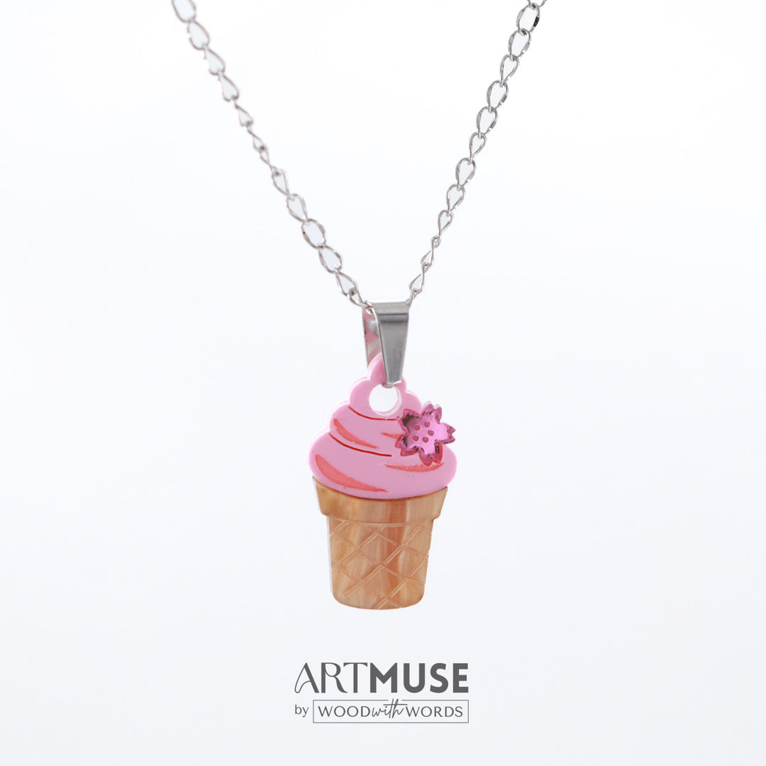 Sakura Ice Cream Necklace Pendant