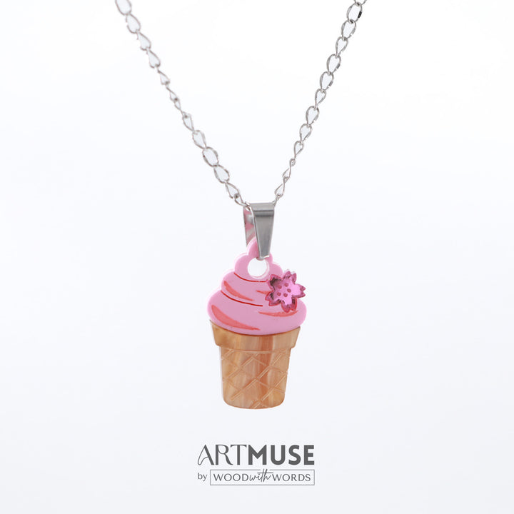 Sakura Ice Cream Necklace Pendant
