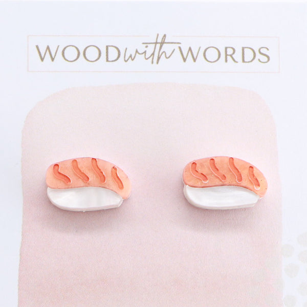 Salmon Nigiri Sushi Acrylic Stud Earrings