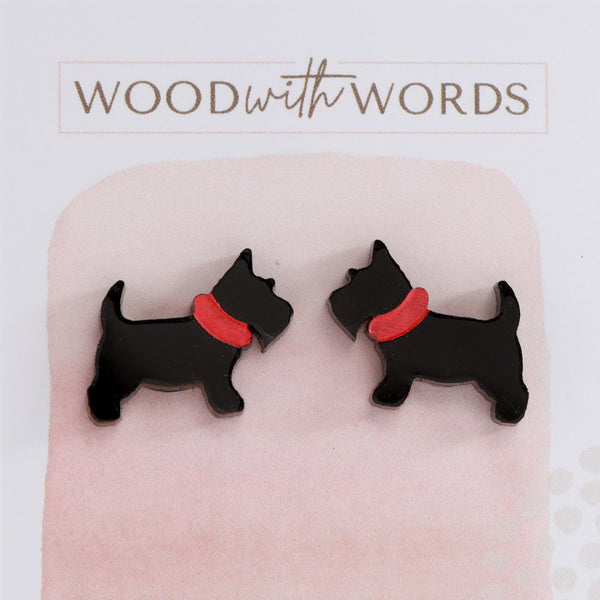 Scottish Terrier Acrylic Stud Earrings