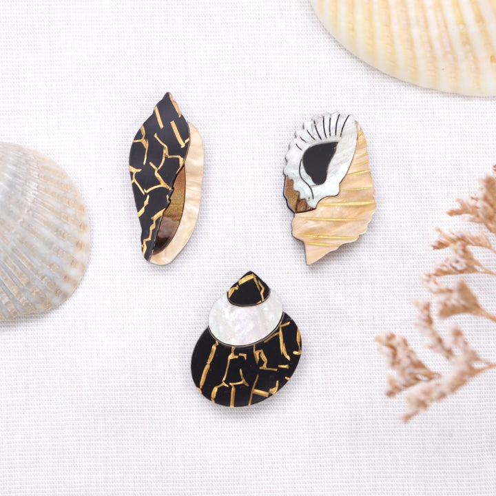 Seashell Acrylic Handmade Pin - Assorted