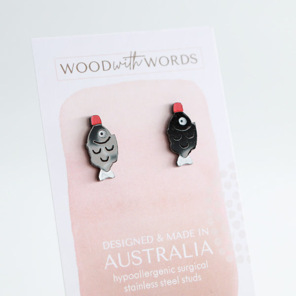 Soy Sauce Fish Acrylic Stud Earrings