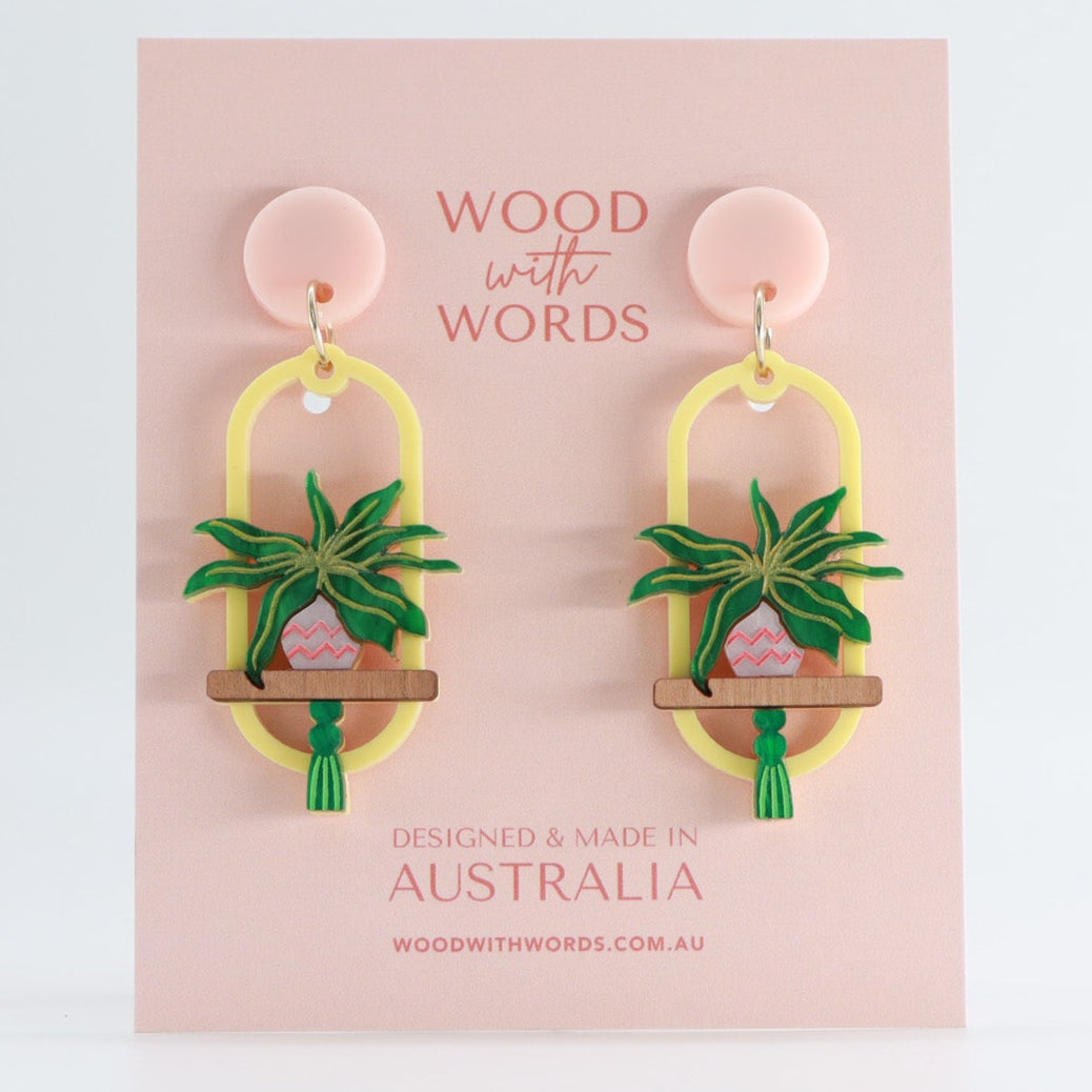 Spider Hanging Plant Dangle Earrings