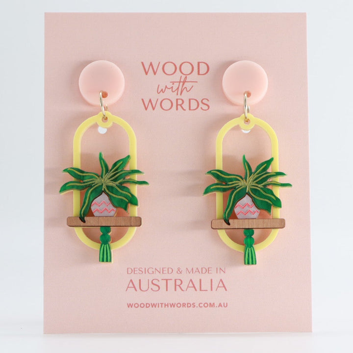 Spider Hanging Plant Dangle Earrings