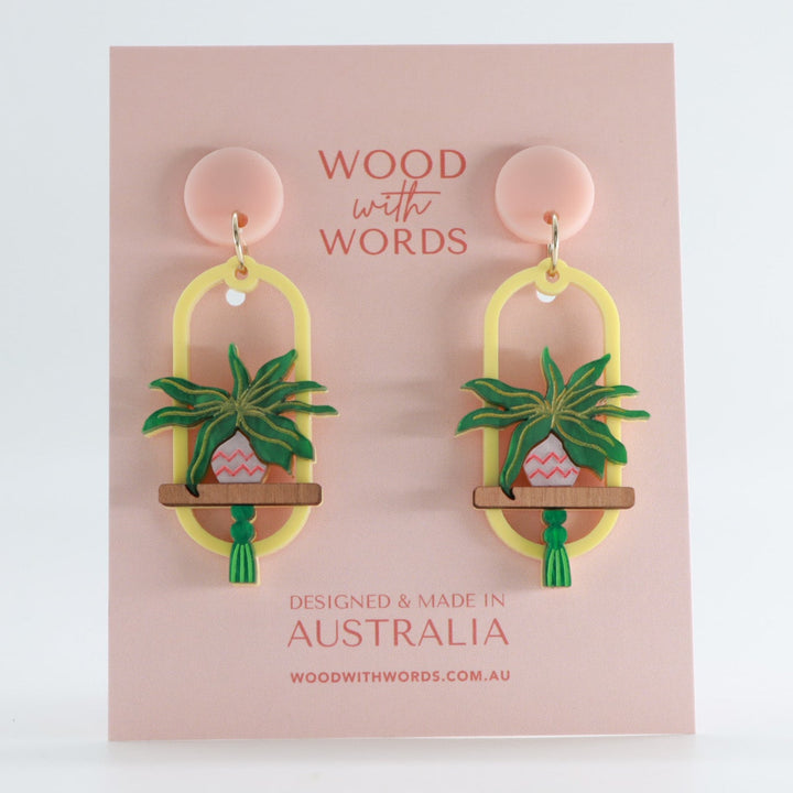 Spider Hanging Plant Dangle Earrings