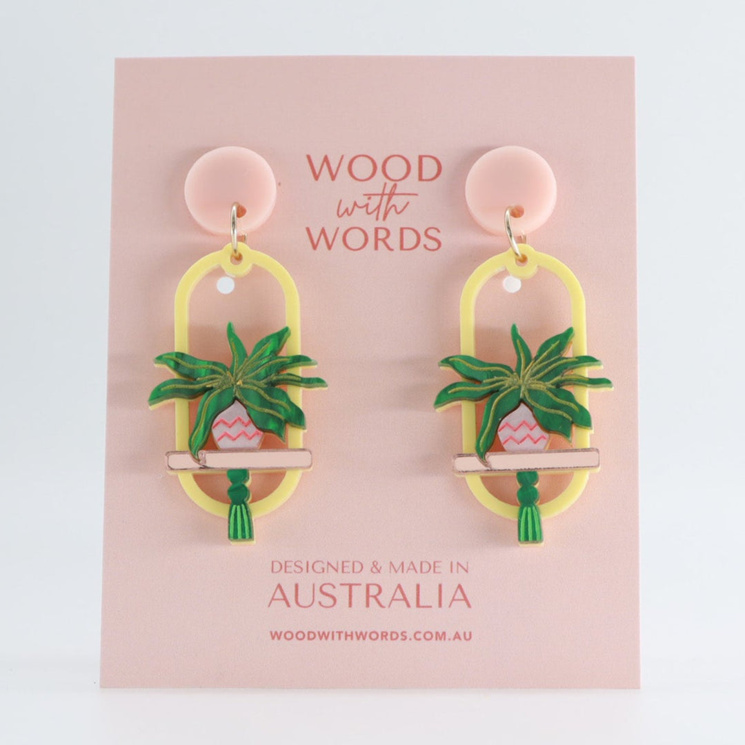 Spider Hanging Plant Dangle Earrings