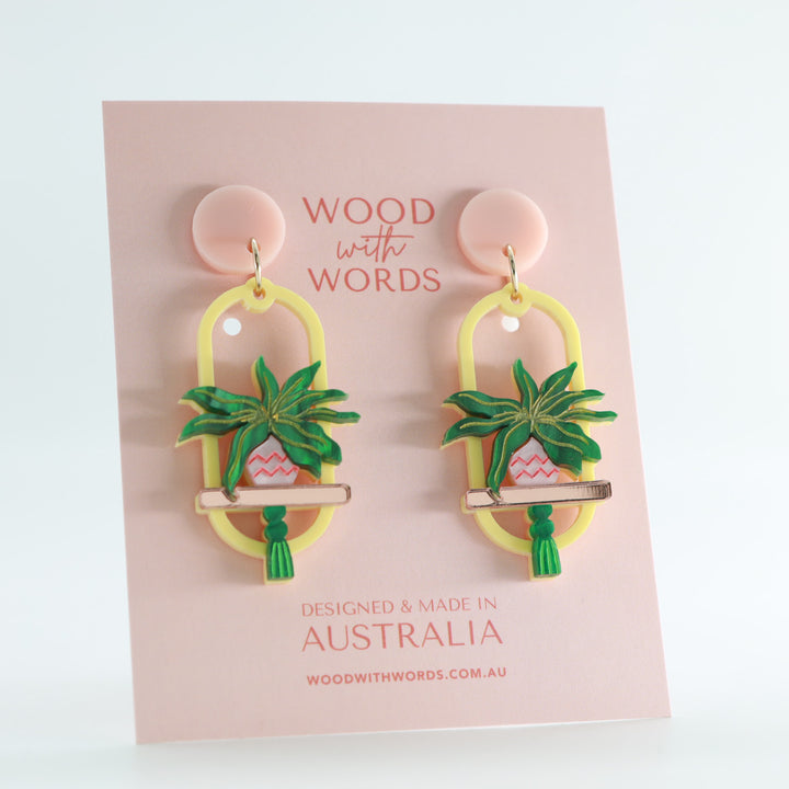 Spider Hanging Plant Dangle Earrings