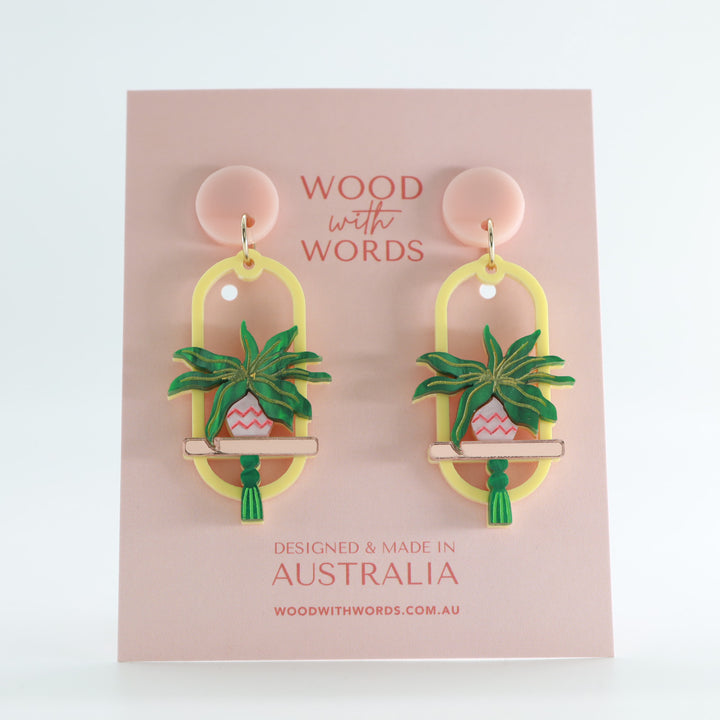 Spider Hanging Plant Dangle Earrings