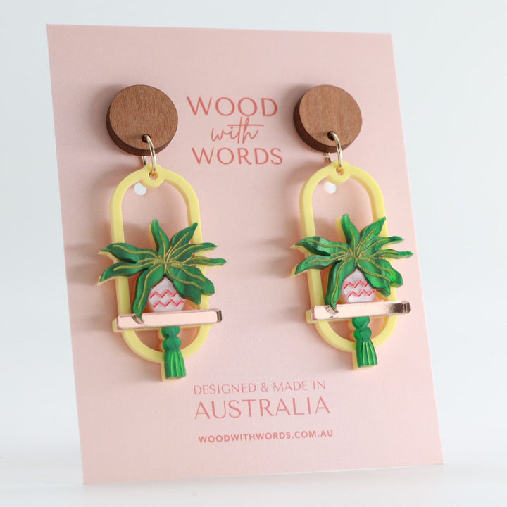 Spider Hanging Plant Dangle Earrings