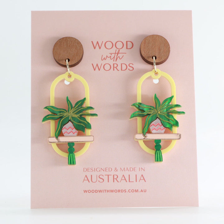 Spider Hanging Plant Dangle Earrings