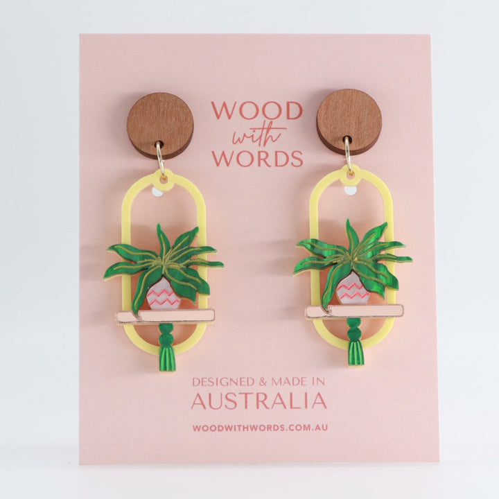 Spider Hanging Plant Dangle Earrings