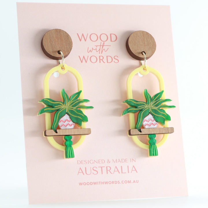 Spider Hanging Plant Dangle Earrings