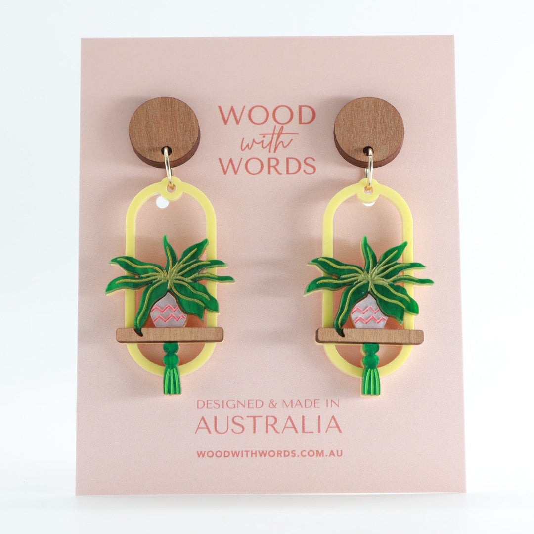 Spider Hanging Plant Dangle Earrings