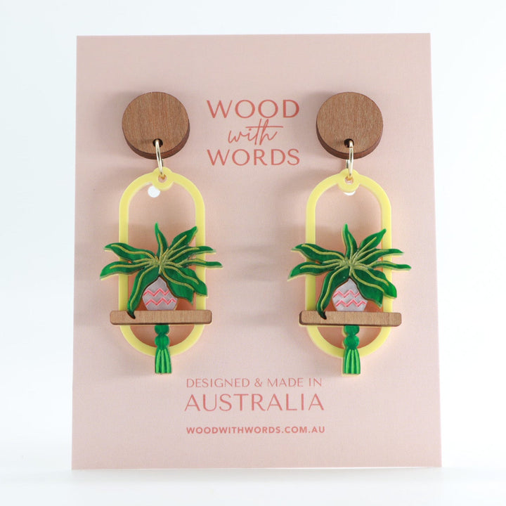 Spider Hanging Plant Dangle Earrings