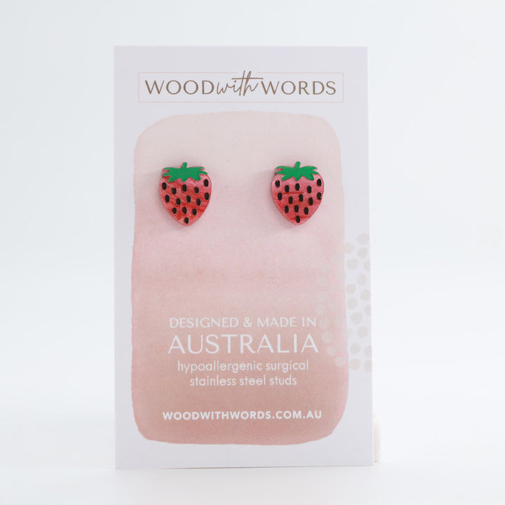 Strawberry Acrylic Stud Earrings