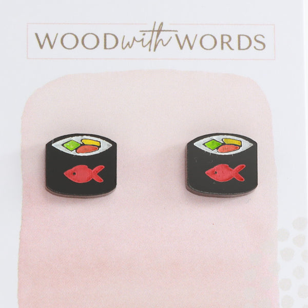 Sushi Maki Rolls Acrylic Stud Earrings