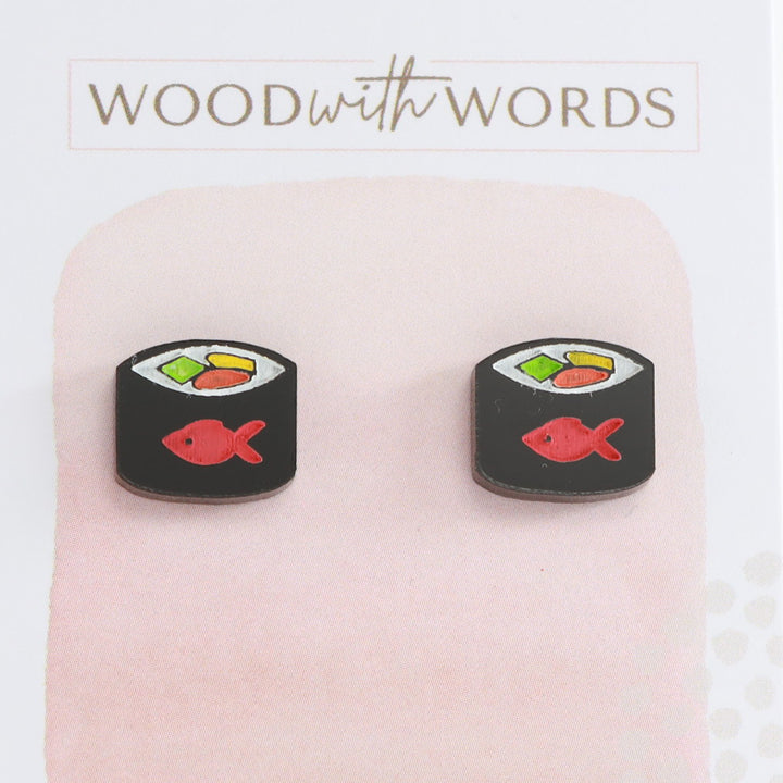 Sushi Maki Rolls Acrylic Stud Earrings