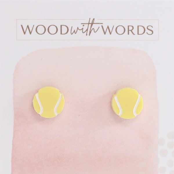 Tennis Ball Acrylic Stud Earrings