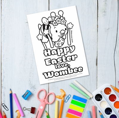 Happy Easter - Wombee Colouring Sheet (Digital Download)