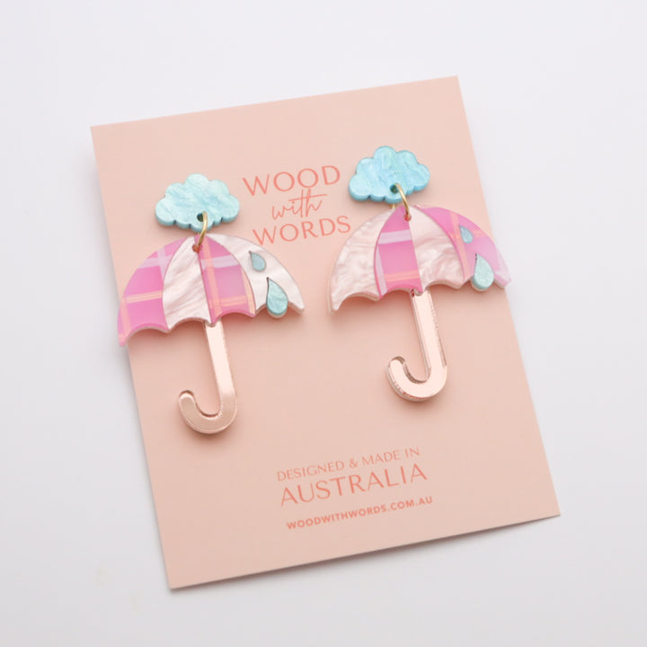 Umbrella Cloud Stud Dangle Earrings
