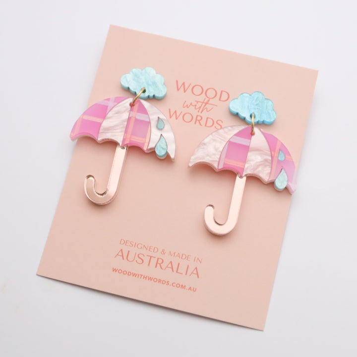 Umbrella Cloud Stud Dangle Earrings
