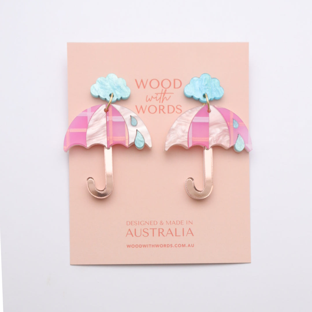 Umbrella Cloud Stud Dangle Earrings
