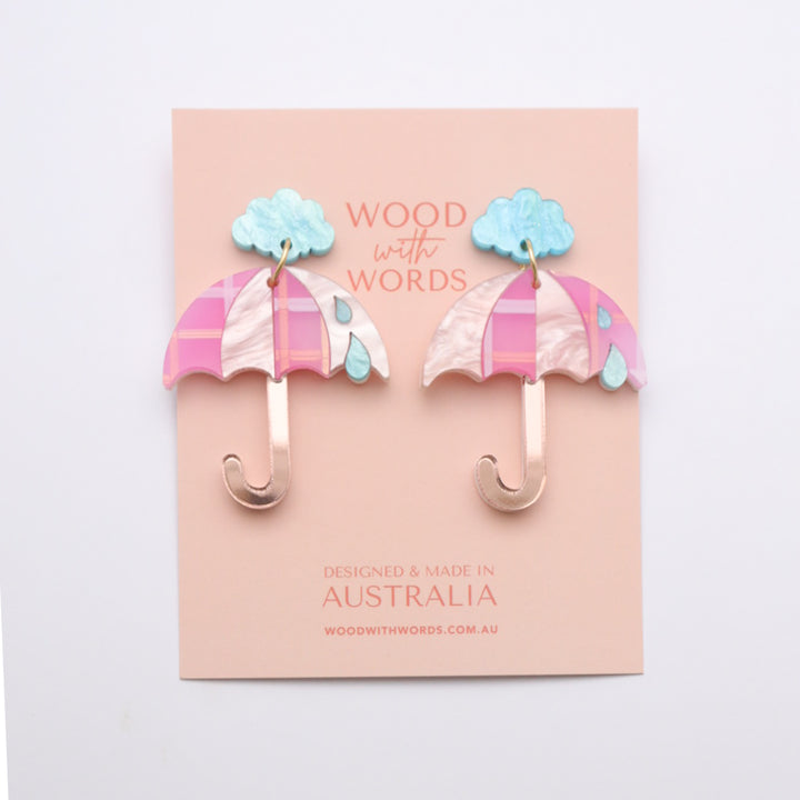 Umbrella Cloud Stud Dangle Earrings