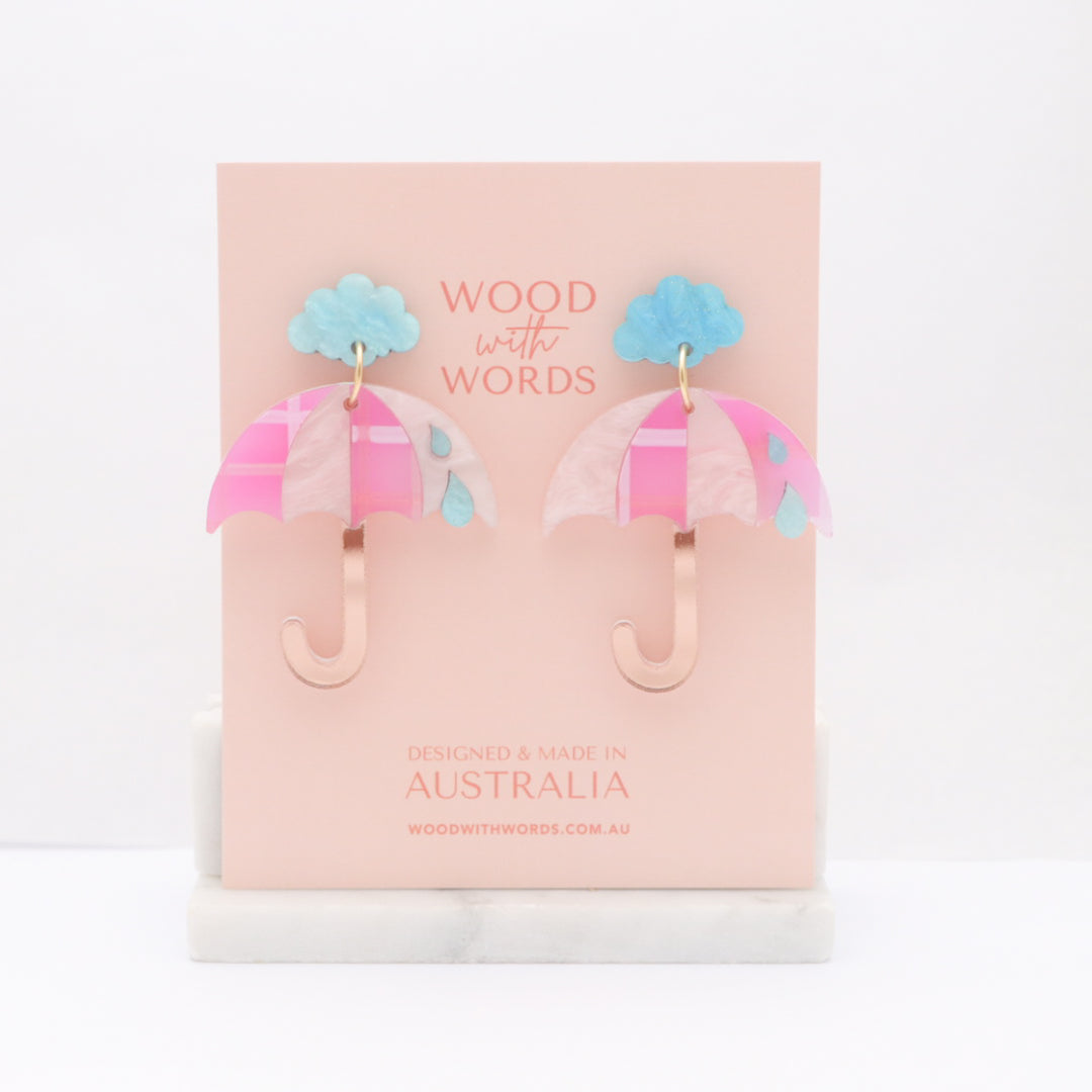 Umbrella Cloud Stud Dangle Earrings
