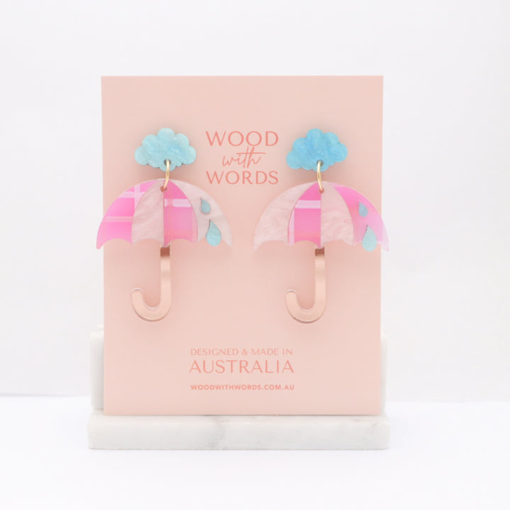 Umbrella Cloud Stud Dangle Earrings