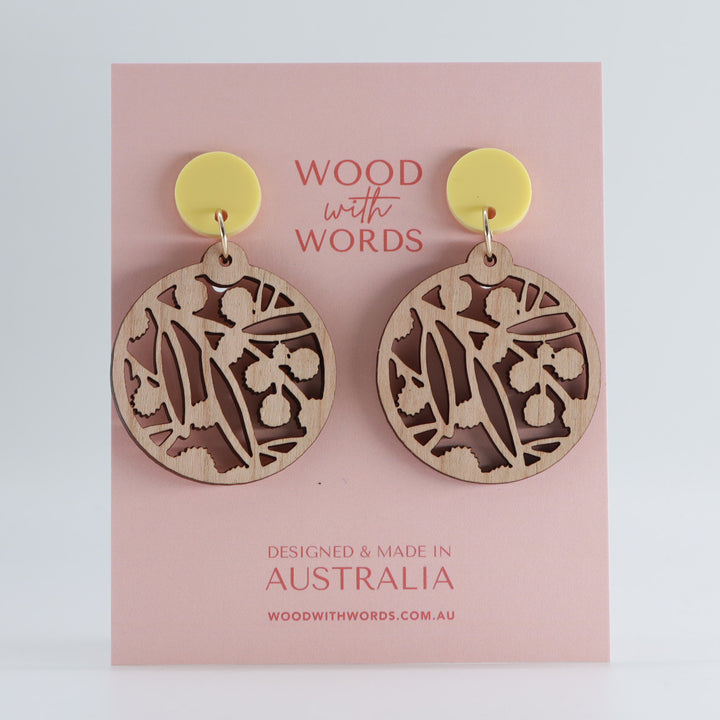 Wattle Blossom Stud Dangle Earrings