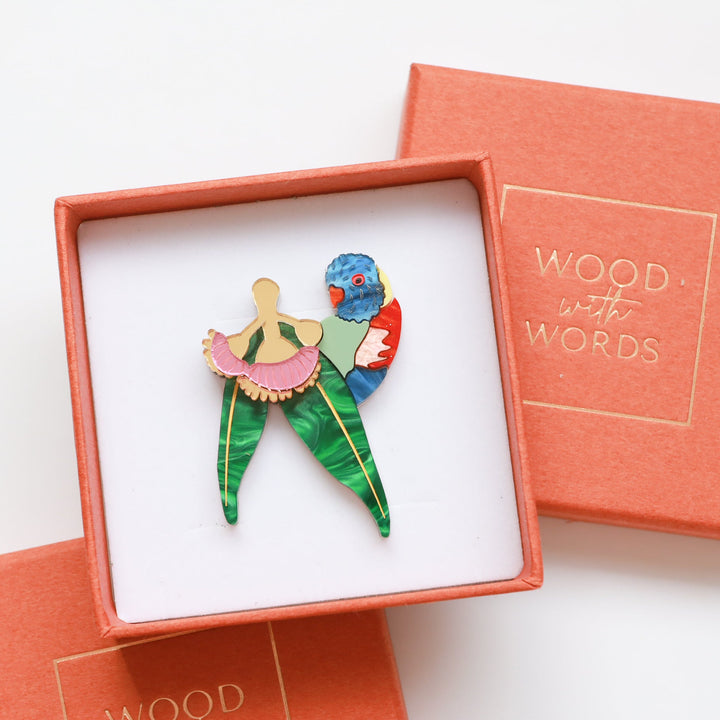 Eucalyptus Rainbow Lorikeet Brooch
