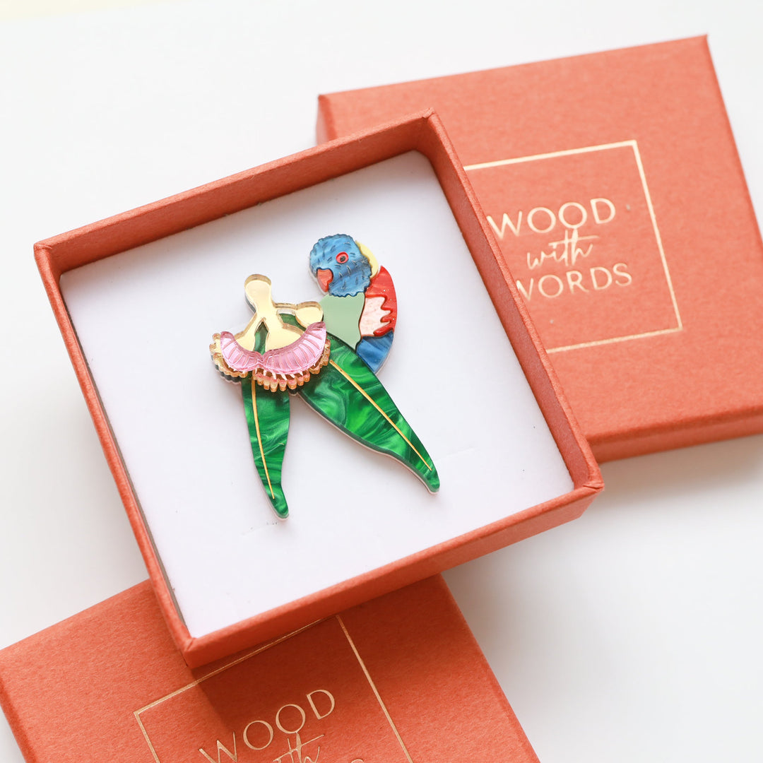 Eucalyptus Rainbow Lorikeet Brooch