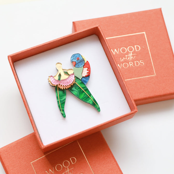 Eucalyptus Rainbow Lorikeet Brooch