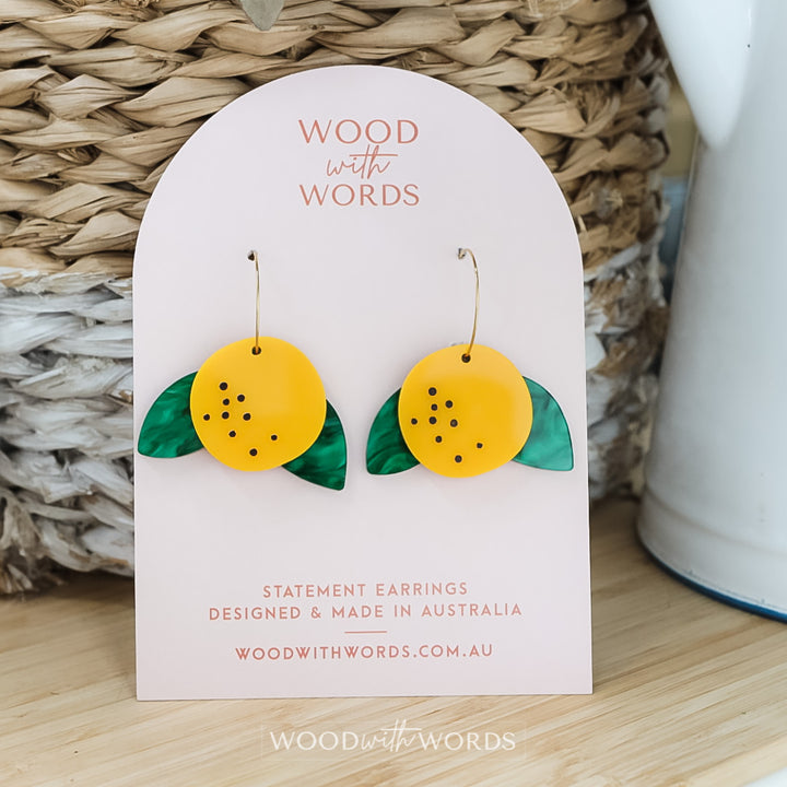 Yuzu Fruit Hoop Dangles