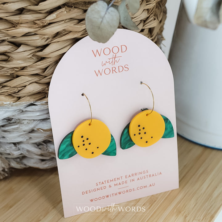 Yuzu Fruit Hoop Dangles