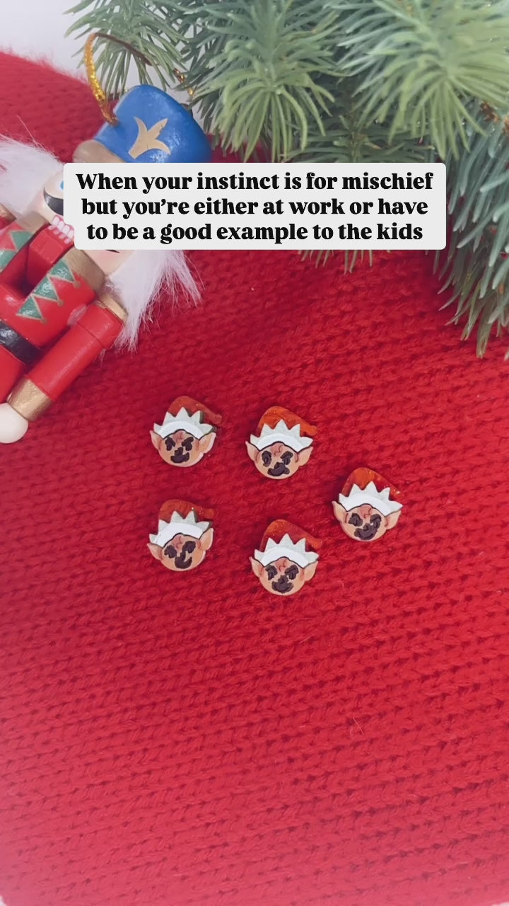 Christmas Elf Acrylic Stud Earrings