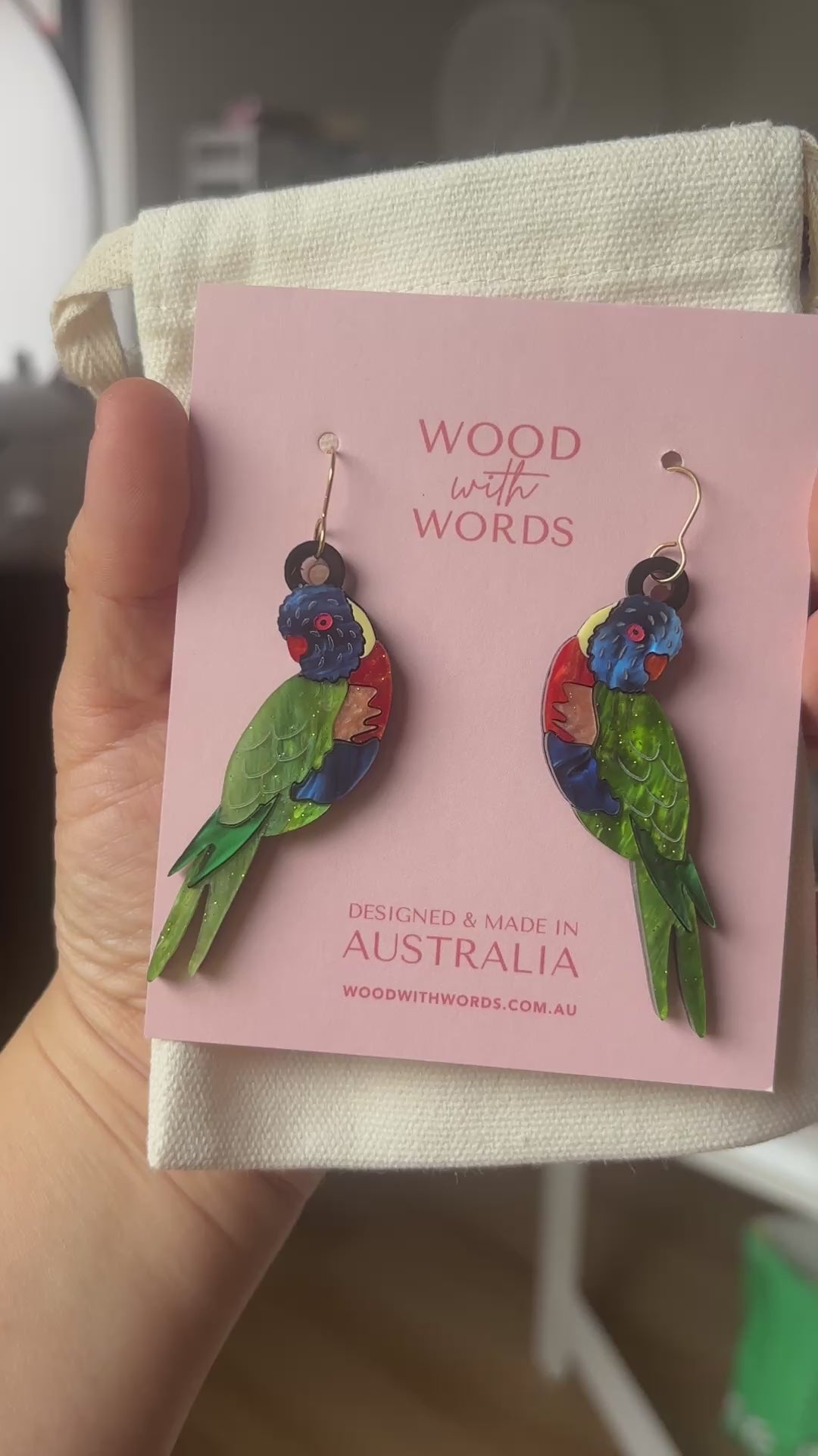Rainbow Lorikeet Dangle Earrings