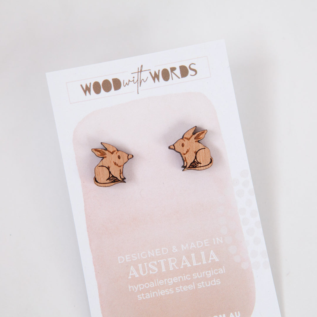 Bilby Wooden Stud Earrings