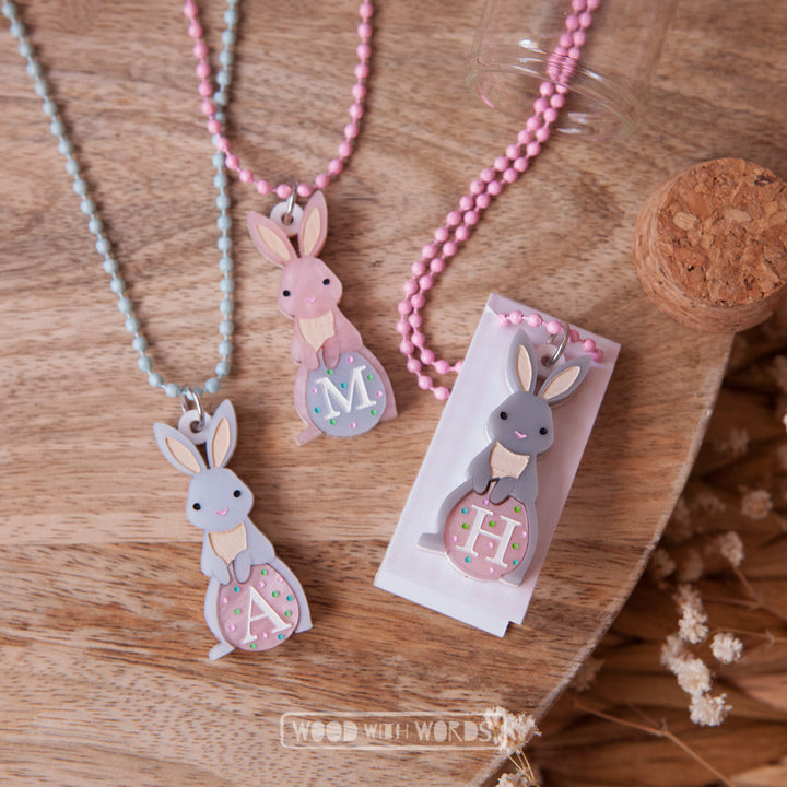 Bunny Necklace with Personalised Initial