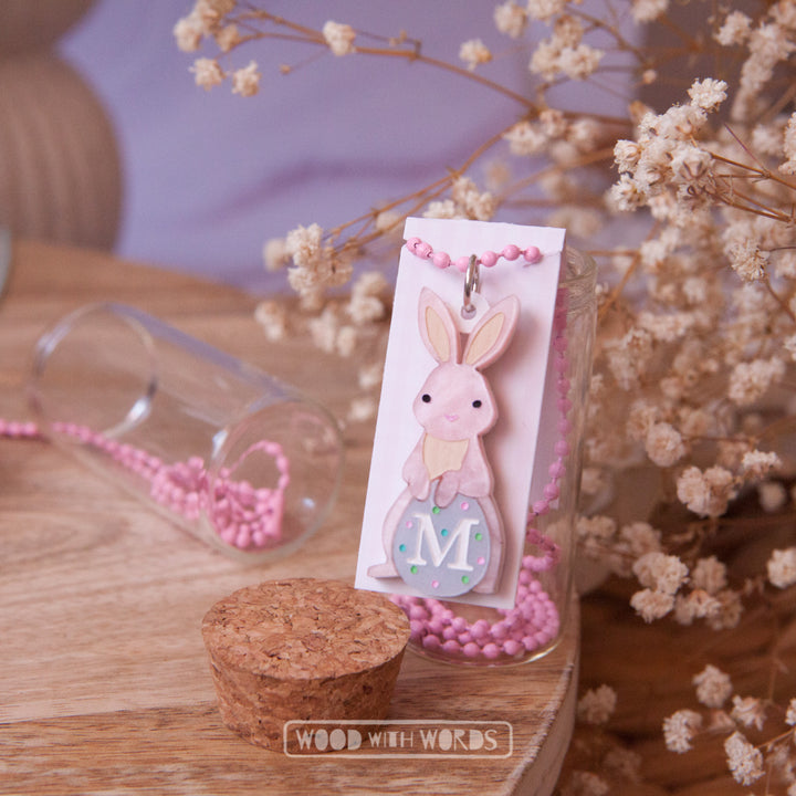 Bunny Necklace with Personalised Initial