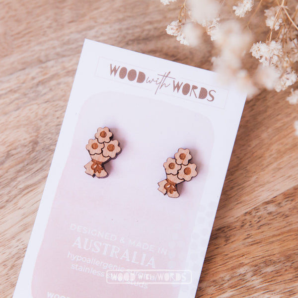 Posy Wooden Stud Earrings