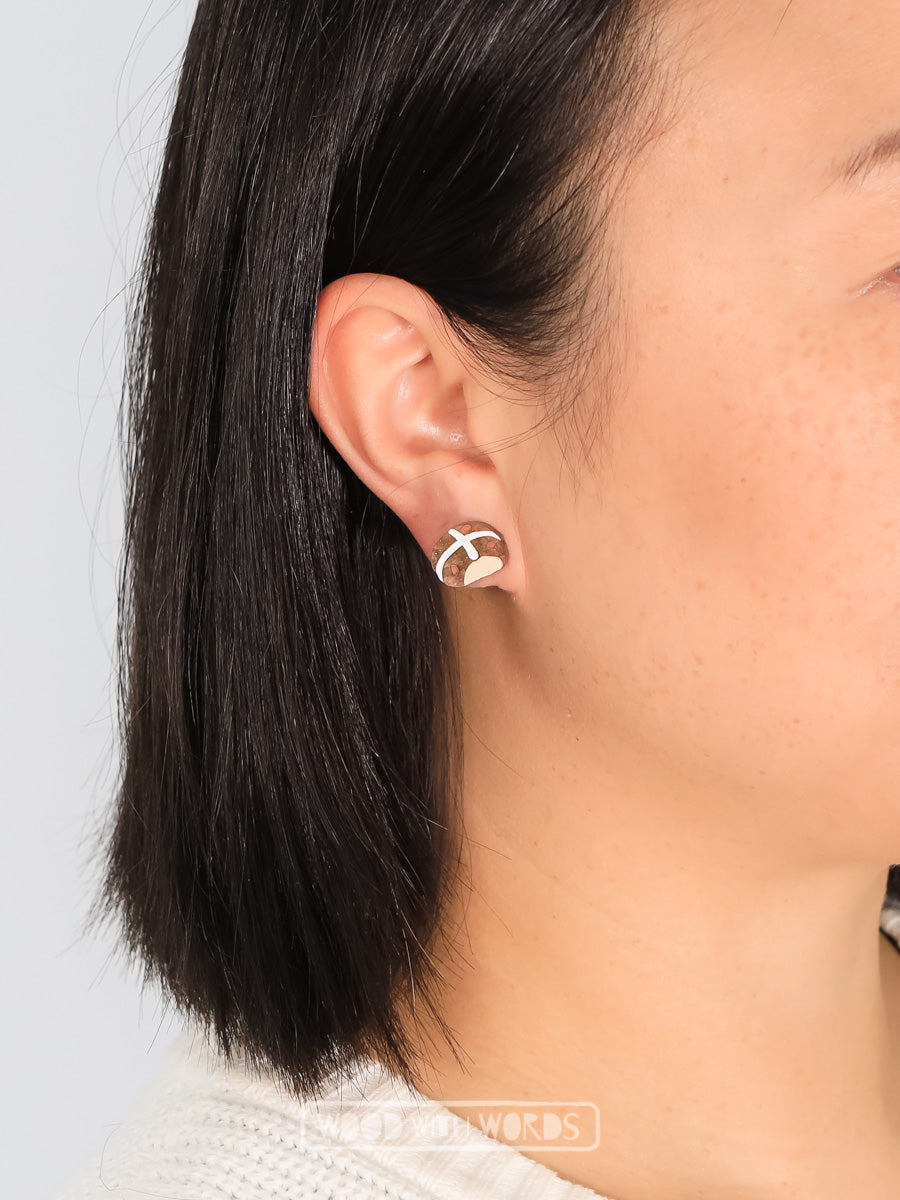Hot Cross Buns Acrylic Stud Earrings