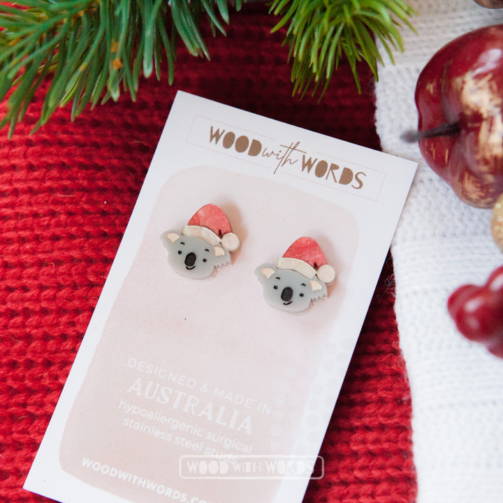 クリスマスコアラアクリルスタッドピアス
