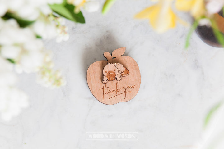 Platypus Wooden Pin - Wood With Words