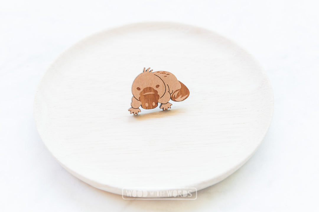 Platypus Wooden Pin - Wood With Words