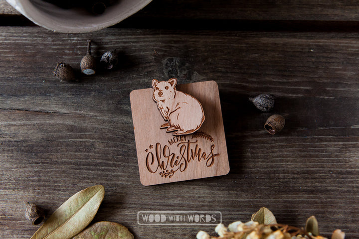 Quokka Wooden Pin - Wood With Words