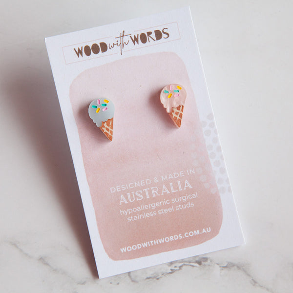 Ice Cream Acrylic Stud Earrings
