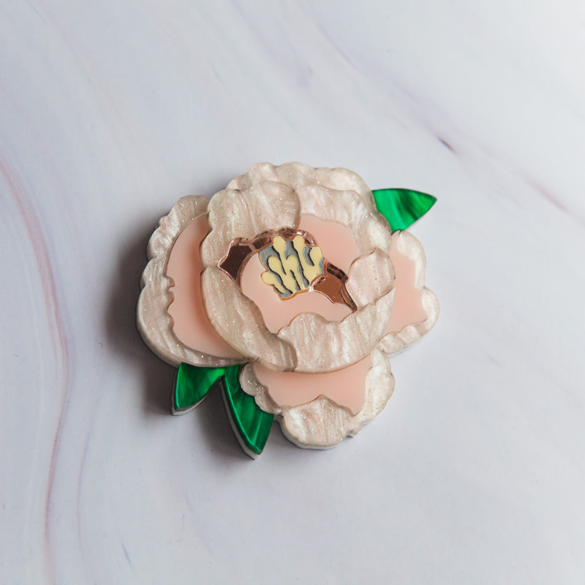 Peony brooch deals